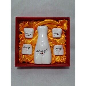 Unique Vintage Porcelain Nude Woman Figure Sake Set